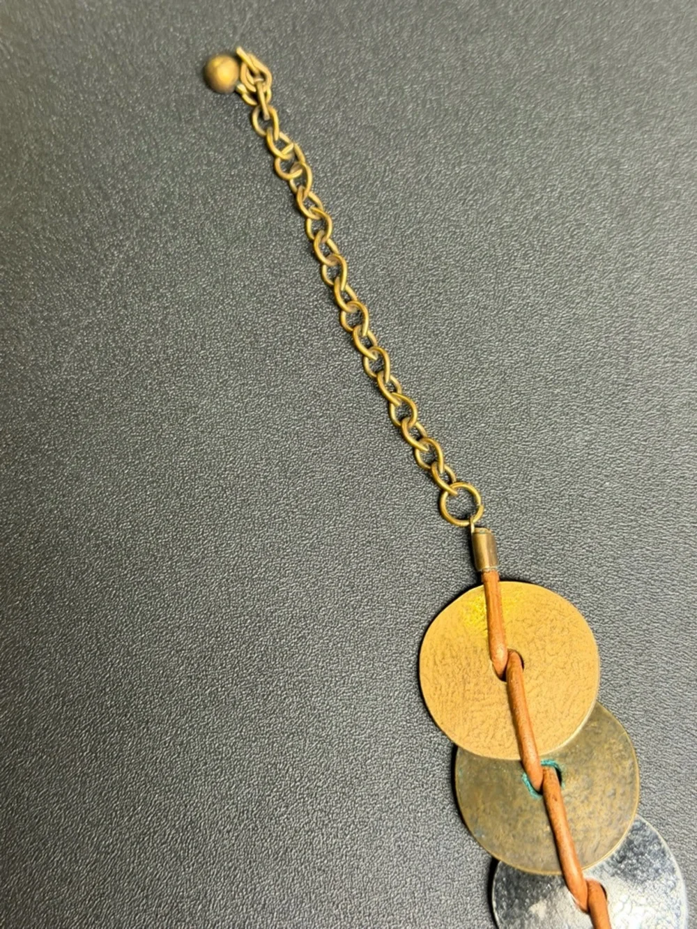 Chico's Mixed Metal Disc Necklace in Gold, Silver & Copper-Tone - Picture 6 of 10